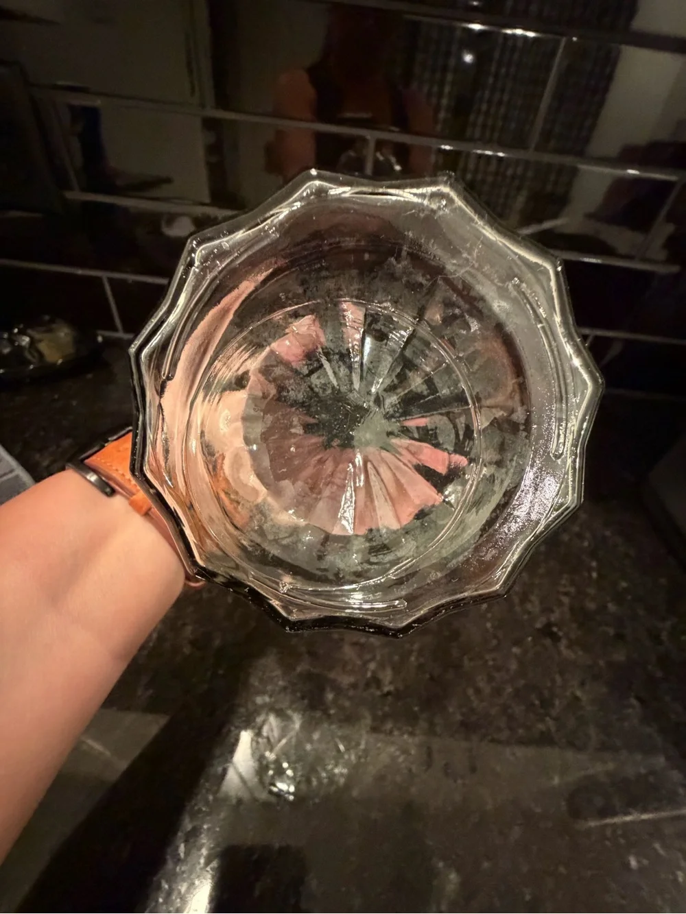 Glass Decorative Vase - Clear Grey Accent